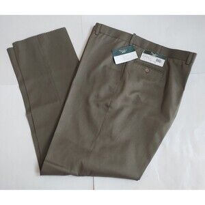NWT Mens Palm Beach Reflex Olive Green Dress Pants Size 52 Waist W/Raw Hem